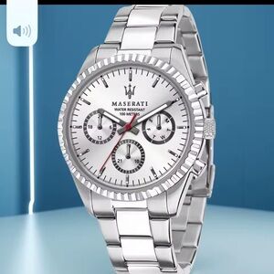 New Silver Maserati Chronograph Watch